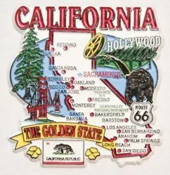 California State Elements Map Fridge Collectible Souvenir Magnet