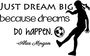 Alex Morgan Soccer Quote | Girl's Vinyl Wall Decal/Decor - USA World Cup Football Decoration - 20"x12" [V12]