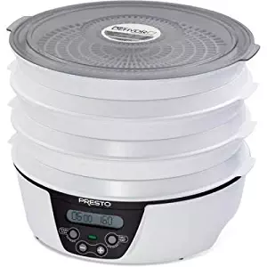 Presto 06303 Dehydro Electric Food Dehydrator, 6 trays, White and Black