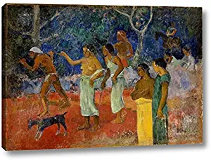 Scenes from Tahitian Live by Paul Gauguin - 14" x 20" Gallery Wrap Canvas Art Print - Ready to Hang