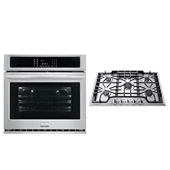 Frigidaire Gallery Series 2 Piece Stainless Steel Kitchen Package With FGGC3047QS 30" Gas Sealed Burner Style Cooktop and FGEW3065PF 30" Electric Single Wall Oven