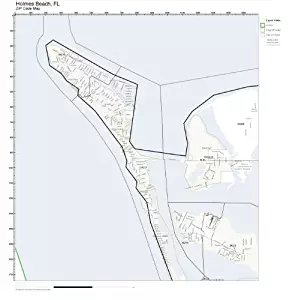 ZIP Code Wall Map of Holmes Beach, FL ZIP Code Map Laminated
