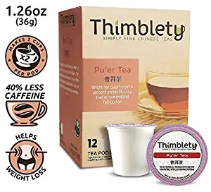 Thimbelty Pu'er Black Tea K Cups Tea - K Cup Tea Pods For Keurig - Keurig Tea Pods - Keurig Tea K Cups - Keurig Tea Pods For Keurig - Keurig K Cups Tea - Kcup Tea - Herbal Tea K Cup - 12 Pack