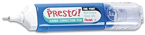 Pentel Presto Jumbo Correction Pen, Fine Point, 12 ml, 6 Packs