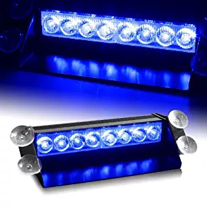 Blue Generation 3 LED Law Enforcement Use Strobe Lights For Interior Roof/Dash/Windshield