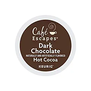 Cafe Escapes, Dark Chocolate Hot Cocoa, Single-Serve Keurig K-Cup Pods, 48 Count (2 Boxes of 24 Pods)