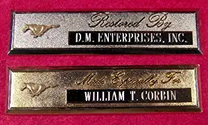 Full Throttle Mustang - Custom Engraved Dash Plaque (Antique Gold Emblem)