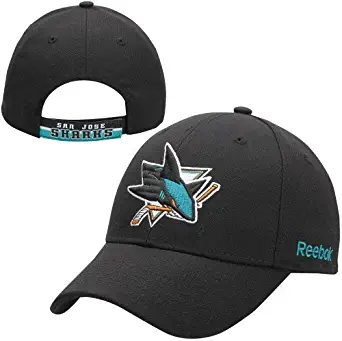 Reebok San Jose Sharks Black Basic Logo Wool Blend Adjustable Hat/Cap