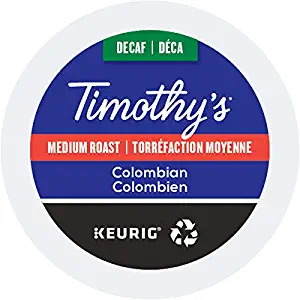 Timothy's World Coffee Decaf Colombian K-Cup Coffee, 24 Count (Pack of 2) (Packaging may vary)