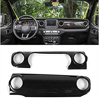 Carbon Fiber Dashboard Control Console Trim Panel Cover Decor For 2018-2019 Jeep Wrangler JL JLU & 2020 Jeep Gladiator