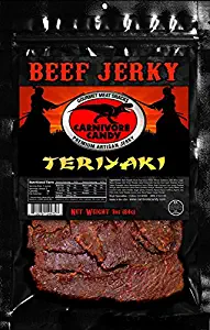 3 bags of 3 oz. Premium Teriyaki Beef Jerky as seen on SHARK TANK. No MSG, No preservatives. High in Protein and makes the Best Snacks for camping or just hanging out!.