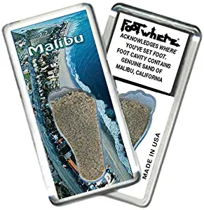 Malibu FootWhere Souvenir Fridge Magnet. Made in USA (MLB204 - Coast HWY)