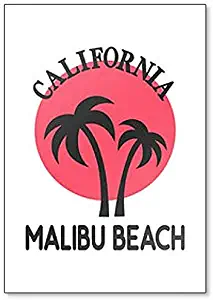 Malibu Beach California LA Los Angeles Palm Trees Sunset Fridge Magnet
