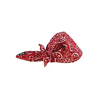 Ergodyne Red Western Chill-Its 6710CT Advanced PVA Evaporative Cooling Triangle Hat With Tie Closure And Towel