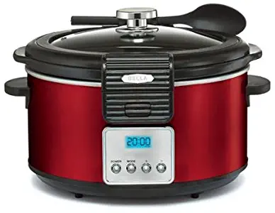 Bella Linea Collection 5 quart Programmable Slow Cooker red