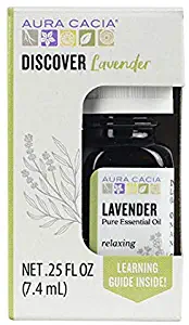Aura Cacia Discover Pure Lavender Essential Oil | 0.25 fl. oz. in Box | Lavandula angustifolia