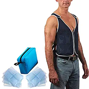 New Home Innovations Cooling Vest | 8 x Body Ice Packs for Double Cooling Time - #1 Ice Cool Vest for MS - Sport - Motorcycle - Cooking - Mascot - Cosplay Adjustable Cooling Shirt