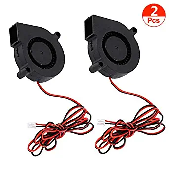 Aceirmc 2pcs 5015 3D Printer DC Brushless Blower Cooling Fan for RepRap i3 CR-10 and Other Small Appliances Series Repair Replacement (24V)