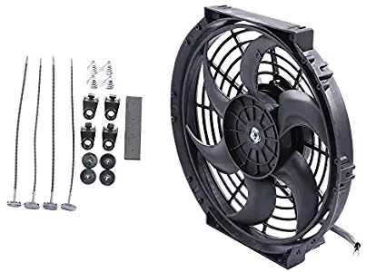 cciyu 10"Inch Universal Slim Radiator Cooling Fan Push Pull Electric 12V Mount Kit Fit for Honda Accord Nissan 200SX Toyota Corolla BMW 323Ci 325Ci 330xi