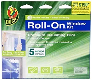Duck 00-09140 Indoor 5-Window Shrink Film Roll-On Kit, 62-by-200-Inch