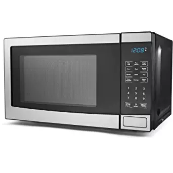 Mainstays 0.7 cu ft Digital Microwave Oven 700W output 10 Power Levels, Stainless Steel