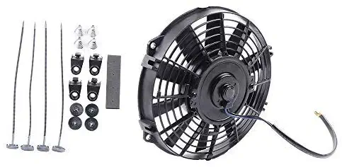 cciyu 8"Inch Push Pull Slim Electric Radiator Cooling Fan Mount Kit Universal Plastic Black