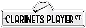 Clarinets Player Street Sign | Indoor/Outdoor | Funny Home Décor for Garages, Living Rooms, Bedroom, Offices | SignMission Personalized Gift