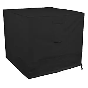 Little World Air Conditioner Cover Heavy Duty Large Universal Veranda AC Unit Cover for Standard American Furniture Central Air Conditioner Outdoor Vent Full Cover (Square) 34 x 34 x 30- inch, Black