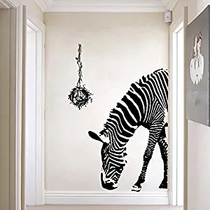 Zebra Wall Decal - Wildlife Wall Stickers - Black and White Wall Decor - Vinyl Wall Decals Animals – Peel and Stick