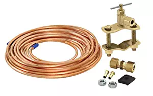 Eastman 48398 Copper Ice Maker Installation Kit with Self-Piercing Saddle Valve and 15 ft. Copper Tube