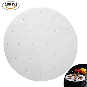 Naomi Parchment Paper Liners-Air Fryer-100pcs - 9 Inch Round-Bamboo Steamer Liners Great for Cooking all Foods Vegetables Rice Dim Sum