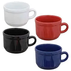 Soup Coffee Mugs Jumbo set of 4-22 0z. made in Hi Temperature for Resiliency. Thick Build. Enjoy a Hot Cup of Soup without Burning Your Hands. Microwave, Dishwasher, Oven, Fridge SAFE! (White, 4)