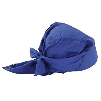 Ergodyne Solid Blue Chill-Its 6710CT Advanced PVA Evaporative Cooling Triangle Hat With Tie Closure And Towel