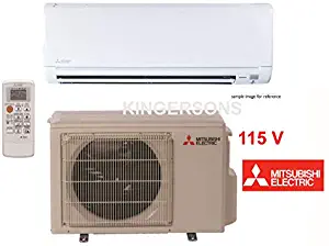 Mitsubishi 12,000 BTU 1 Ton Cooling Heating - Ductless Mini Split Wall Mounted Air Conditioning System 115V - 17 SEER