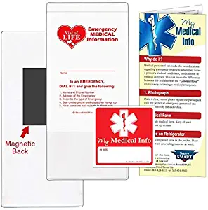 StoreSMART - Vial/File of Life Medical Info Pocket - Magnetic Back - Single Pack - for Refrigerator, Locker, Filing cabinets - VHTSM