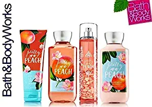 Bath & Body Works PRETTY AS A PEACH Deluxe Gift Set Lotion ~ Cream ~ Fragrance Mist ~ Shower Gel Lot of 4