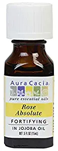 Aura Cacia Rose Absolute Essential Oil (in jojoba oil) | 0.5 fl. oz. | Rosa damascena