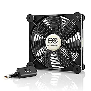 AC Infinity MULTIFAN S4, Quiet 140mm USB Fan for Receiver DVR Playstation Xbox Computer Cabinet Cooling