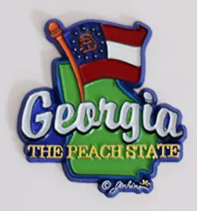 Georgia State Map-Flag Fridge Collectible Souvenir Magnet