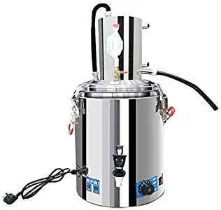 50L Automatic Alcohol Distiller Moonshine Still with Heating and Temperature Adjustment 30° Constant Temperature Fermentation and 70°/52°/42°/28° Wine Out Home Brewing Kit (50L/13Gal)