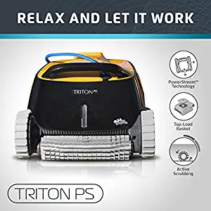 Dolphin Triton PS Automatic Robotic Pool Cleaner with Extra-Large Filter Basket and Superior Scrubbing Power, Ideal for In-ground Swimming Pools up to 50 Feet.