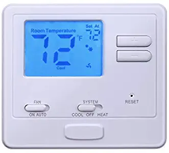 Non-programmable Digital Thermostat for Room, Up to 1 Heat/1 Cool, Etoolcity S701 White