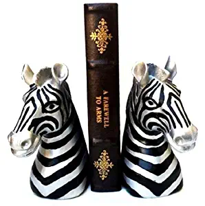Bellaa 21688 Zebra Bookends 9 Inch Tall