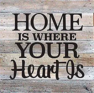 Artistic Reflections Pallet Art RE1038w Home is Where Your Heart is, 10.5" x 10.5", White