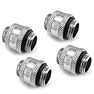XSPC G1/4" Male to Male Rotary Fitting, Chrome, 4-Pack