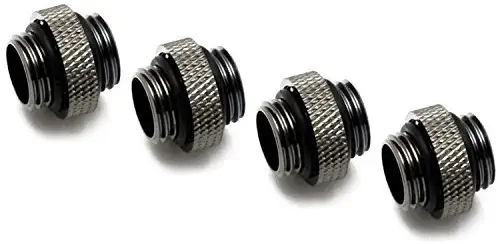 XSPC G1/4" 5mm Male to Male Fitting, Black Chrome, 4-Pack