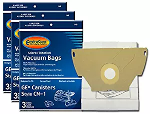 EnviroCare Replacement Vacuum Bags for GE Canisters CN-1 9 Bags