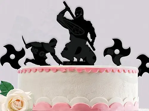 Ninja Birthday Cake Topper comes with all ninjas and stars in picture.