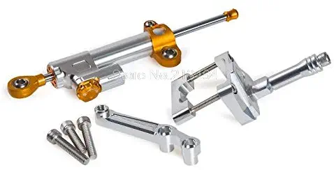 New Tools Steering Damper Stabilizer With Bracket For Kawasaki Ninja 250R 2008-2012 Silver