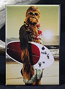 Surfing Chewbacca Refrigerator Magnet. Star Wars Wookie